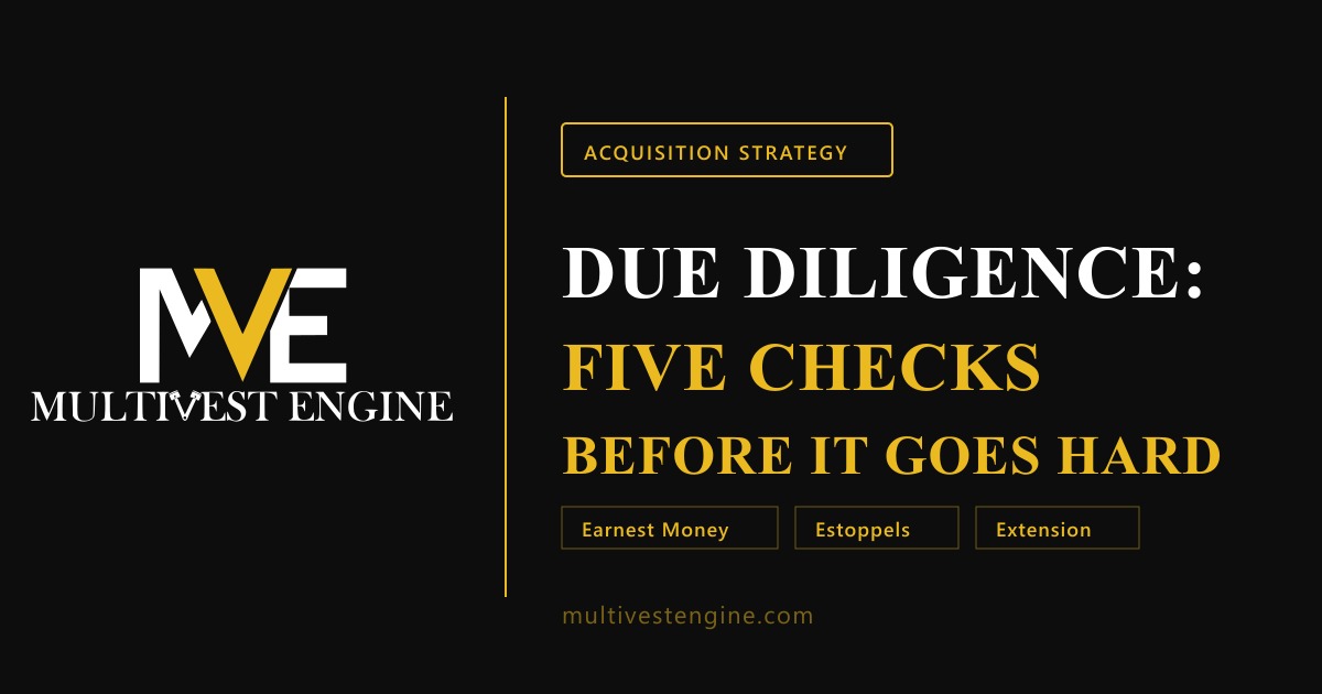 How to Structure the Due Diligence Period on a 2026 Multifamily Deal Before Your Deposit Goes Hard - MultiVest Engine